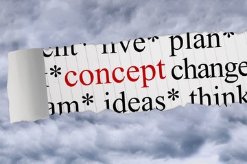 Concept against cloudy sky