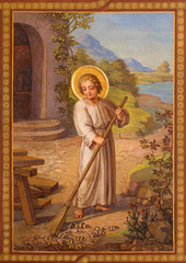 Fototapeta premium Vienna - Fresco of scene from life of little Jesus