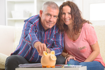 Couple saving money