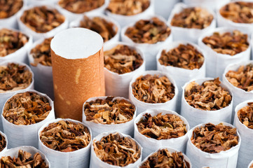 Cigarette with brown filter
