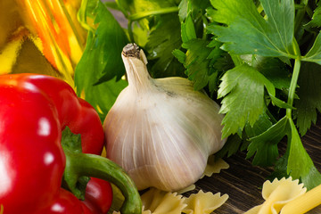 Italian spaghetti and vegetables