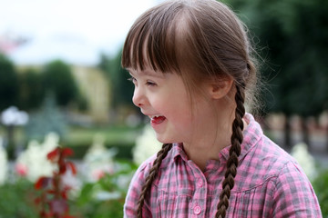 Portrait of beautiful young girl smiling