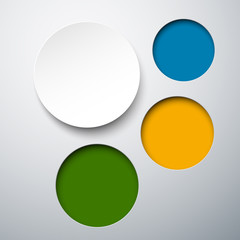 Abstract infographics with paper round notes.