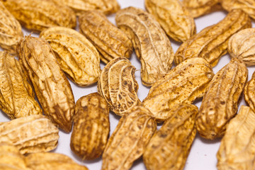 the peanuts on paper background