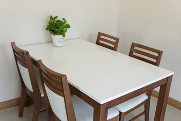 Wooden dining table for 4 people