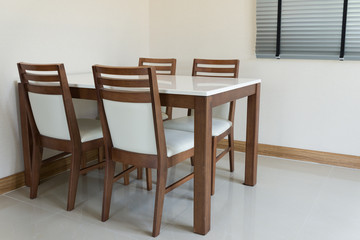 Wooden dining table for 4 people