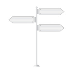 Vector of metal signpost on isolated white background