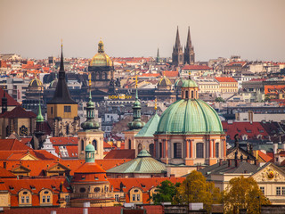 Fototapeta na wymiar Prague towers panorama