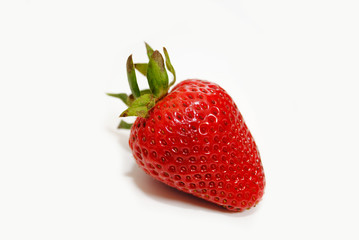 Isolated Ripe Strawberry on a White Background