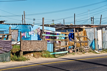 Township near Cape Town, South Africa - obrazy, fototapety, plakaty
