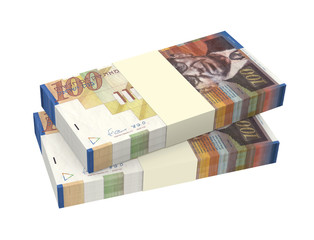 Fototapeta na wymiar Israeli Shekel money isolated on white background.