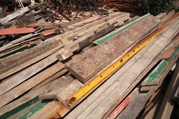 Stacks of prepared lumber