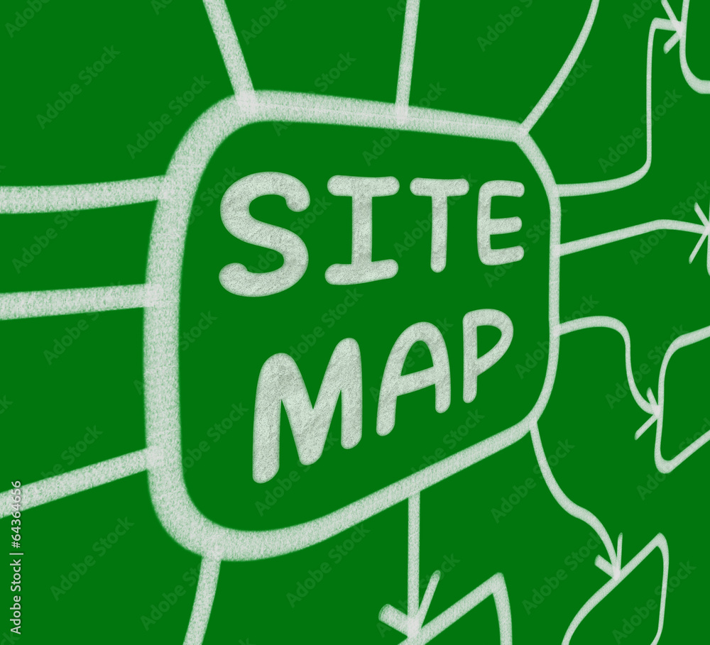Poster site map diagram means layout of website pages