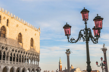 Fototapeta na wymiar Venice, Italy. Doge's Palace and Basilica di San Giorgio Maggior