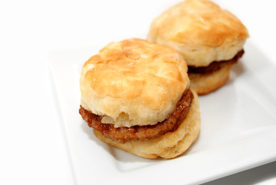 An Unhealthy Breakfast of Sausage Sandwiches