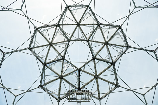 complex glass roof architecture detail