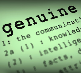 Genuine Definition Shows Certificated Stamp Or Guarantee Certifi