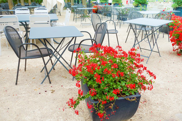 coffee terrace with tables and chairs