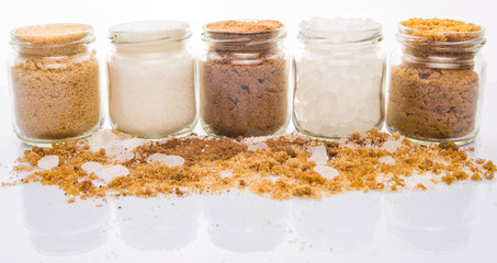 Brown sugar, muscovado sugar, white refine sugar, coconut sugar 