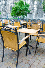 Fototapeta na wymiar coffee terrace with tables and chairs
