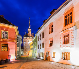 Fototapeta premium Sighisoara in Transylvania at night