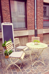 coffee terrace with tables and chairs