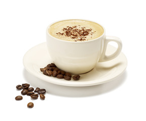 cappuccino on a white background