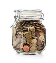 M&uuml;nzen im Einmachglas