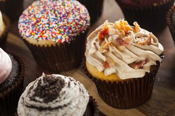 Assorted Fancy Gourmet Cupcakes with Frosting