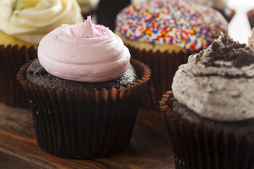 Assorted Fancy Gourmet Cupcakes with Frosting