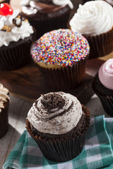 Assorted Fancy Gourmet Cupcakes with Frosting