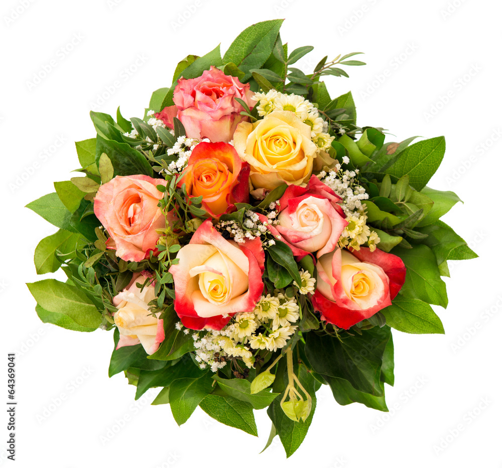 Poster bouquet of colorful assorted roses