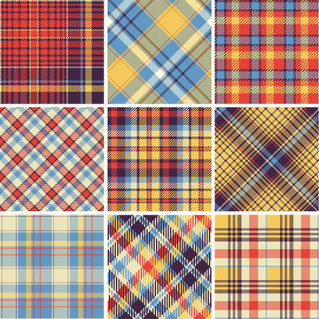 Set of seamless tartan patterns