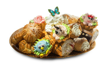 Sweet cakes and buns