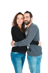 Naklejka premium Man posing with his pregnant wife