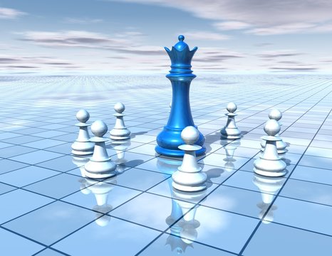 3d abstract dimensional background with chess pieces team