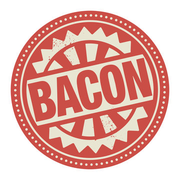 Abstract stamp or label with the text Bacon written inside