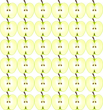 seamless pattern with green apple halves