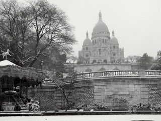 Le Sacré coeur sous la neige