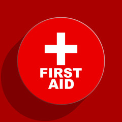 Obraz premium first aid web flat icon