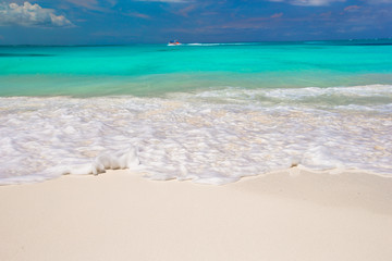 Perfect white beach with turquoise water