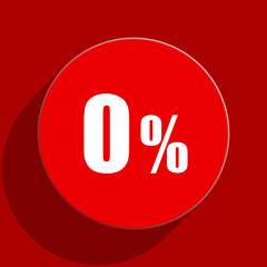 0 percent web flat icon
