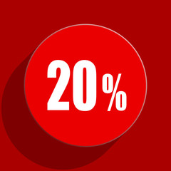 20 percent web flat icon