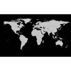 Fototapeta na wymiar Black Political World Map Vector