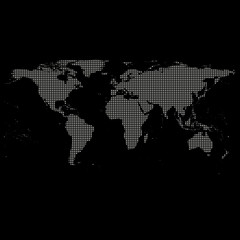 Black Political World Map Vector