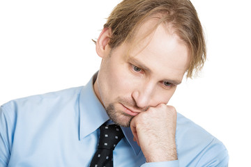 Sad, depressed, hopeless. gloomy young business man
