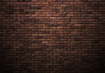 dimly lit old brick wall - 64375019