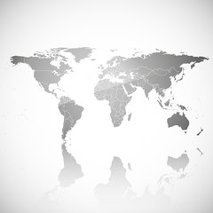 Fototapeta premium Gray Political World Map Vector