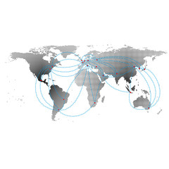 aero ways in the business world map background