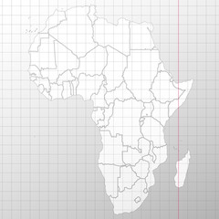 Africa map in a cage on white background vector